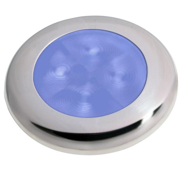 Hella Marine 24V Polished Ss Rim Blue Led Courtesy Lamp 980503221